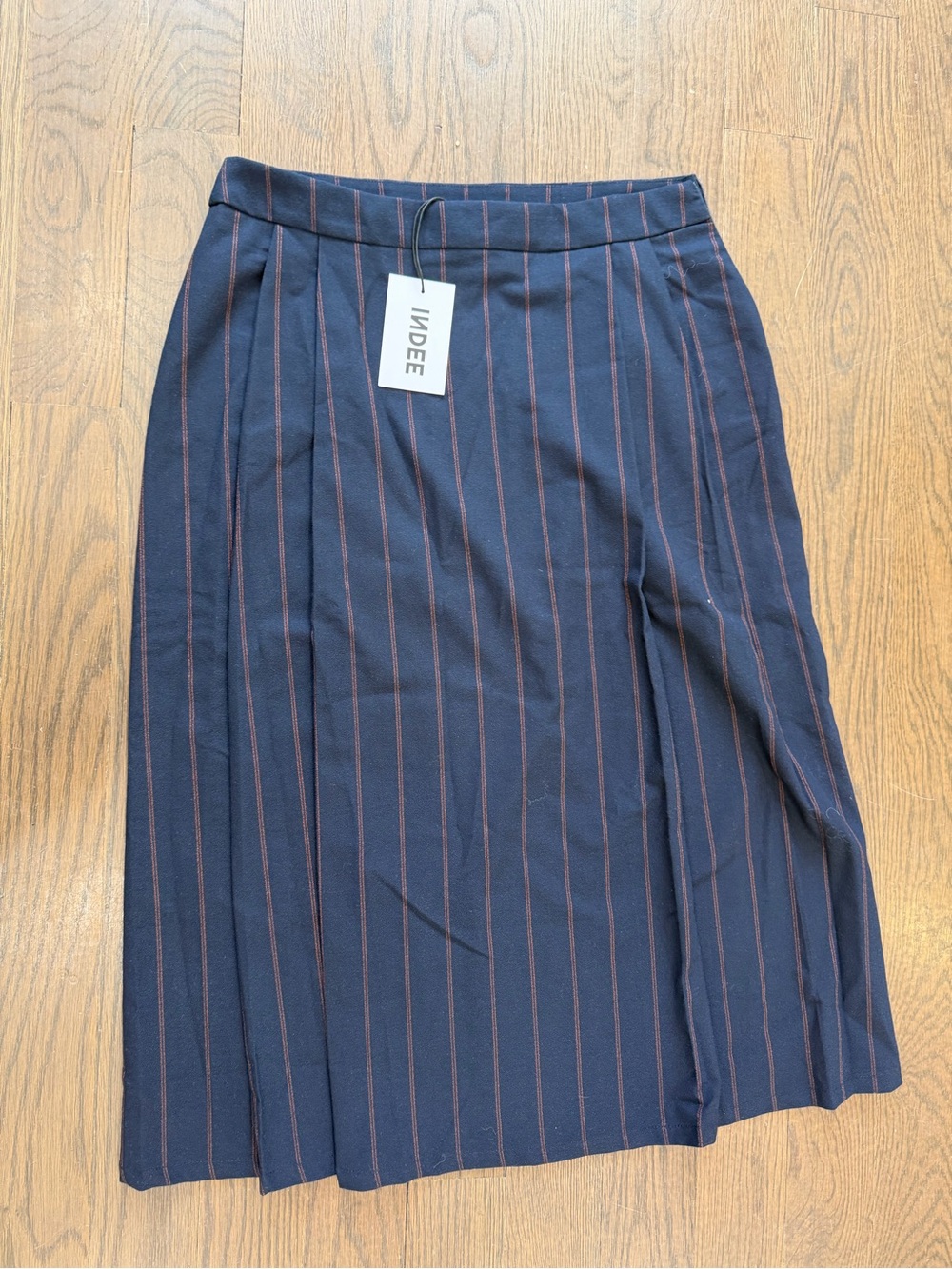 Girls' Navy Pinstripe A-Line Skirt